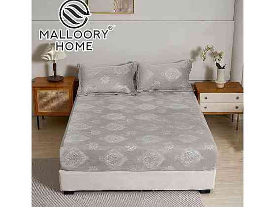 Простынь 160*200 велюр на резинке наволочки арт.22208 серый ТМ MALLORY HOME Киев