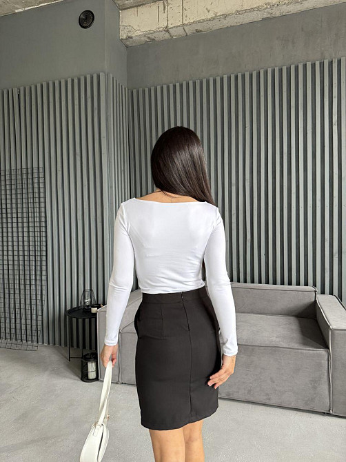 Жіночий базовий джемпер із вирізом мікродайвінг Білий, 50/52 Одеса - фото 7