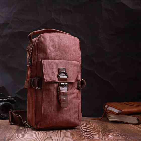 Плечева сумка для чоловіків із щільного текстилю Vintage 22186 Коричневий Київ