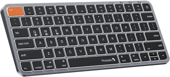 Беспроводная Bluetooth клавиатура ProtoArc K90-A для Mac/iPad: подсветка, металлический корпус, Multi-device, Space Gray Киев