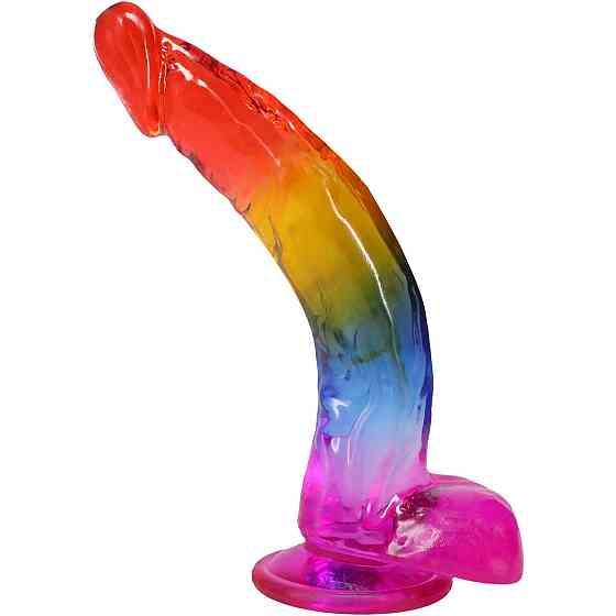 Фалоімітатор Doc Johnson Crystal Jellies - 9.5 Inch Dildo - Rainbow Sex Aura Київ