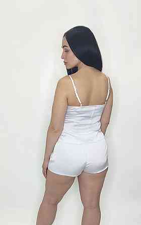 Пижама женская шелковая с шортами Белый46 Харьков