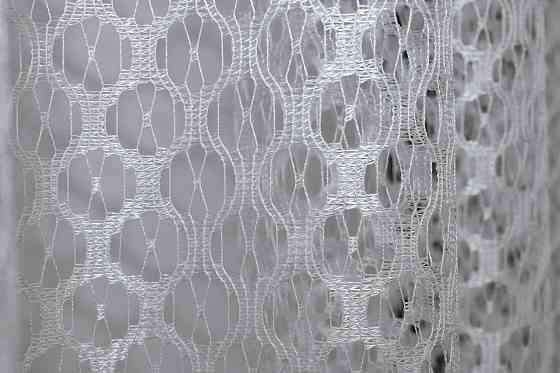 Кухонная арка VR-Textil № 000к сетка из макраме белый с золотисто-кремовым 270х175 см (51-074) Киев