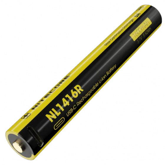 Аккумулятор 14500 с USB-C зарядкой Nitecore NL1416R 1600mAh 3.7V для фонаря MT2A Pro Винница