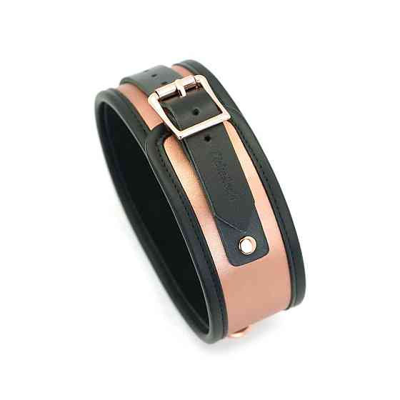 Широкий нашийник з повідцем Liebe Seele Rose Gold Memory Collar with Leash, натуральна шкіра Sex Aura Київ