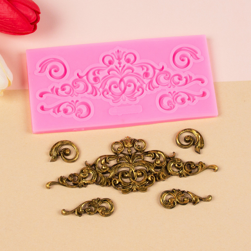 Молд силиконовый Абстракция 132 на 64 мм розовый Киев - изображение 10