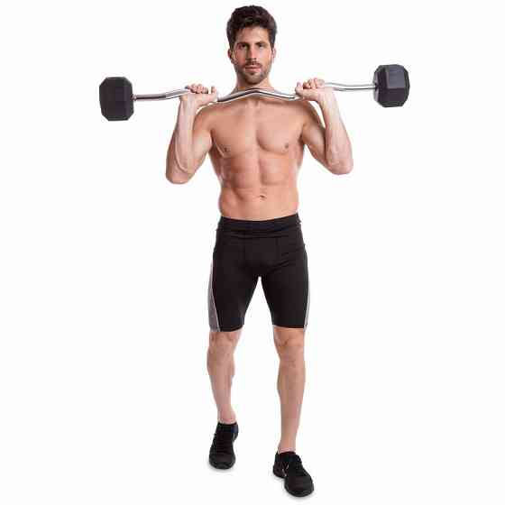 Штанга фіксована вигнута погумована Zelart 6231-25 довжина 95 см 25 кг Київ