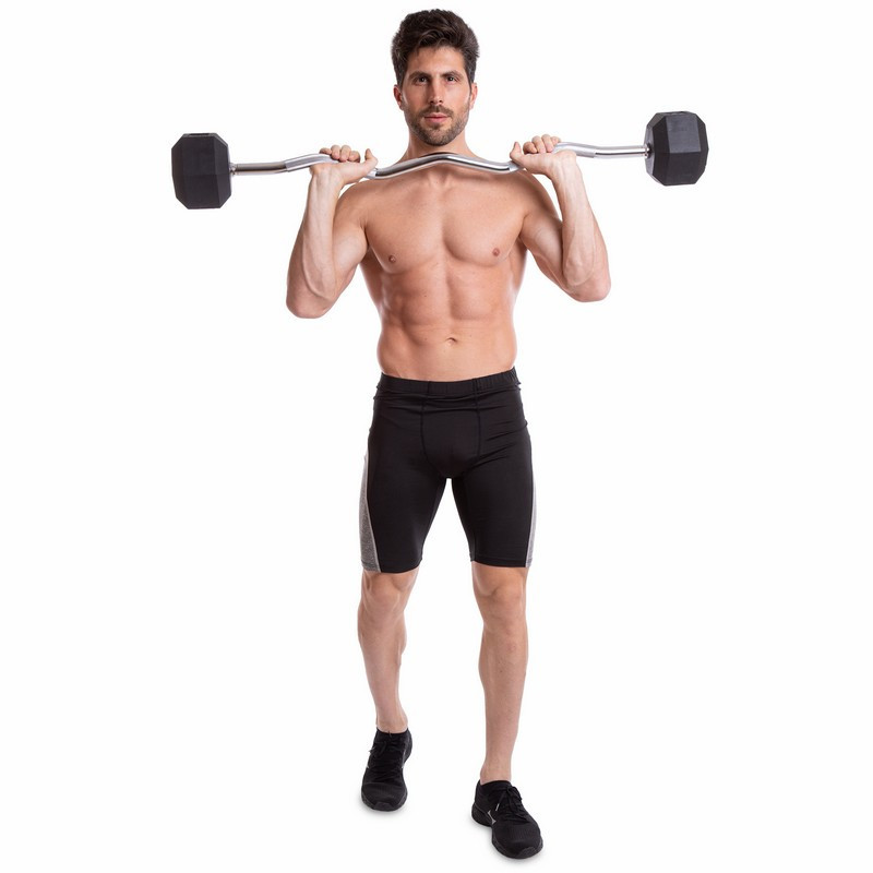 Штанга фіксована вигнута погумована Zelart 6231-25 довжина 95 см 25 кг Київ - фото 6