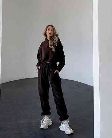 Женский стильный теплый костюм двухсторонний флис. Шоколад, 46/48 Одесса