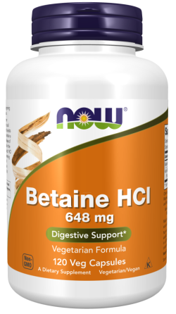 Бетаїну гідрохлорид (Betaine HCL) 648 мг 120 капсул Київ