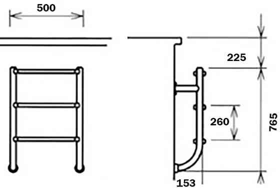 Сходи для басейну Flexinox Two-Pieces Electropolished (3 сходинки), AISI-316L (нижня частина) Киев