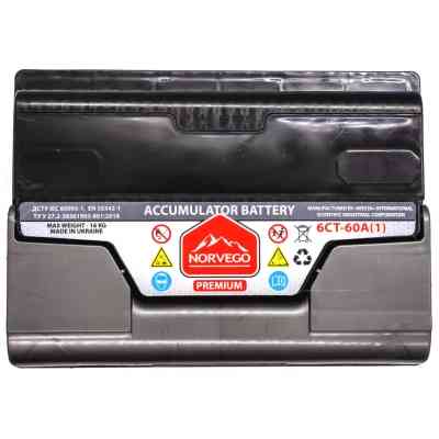 Акумулятор автомобільний NORVEGO ВЕСТА Premium 60A +лів (1) (600 пуск) Вінниця