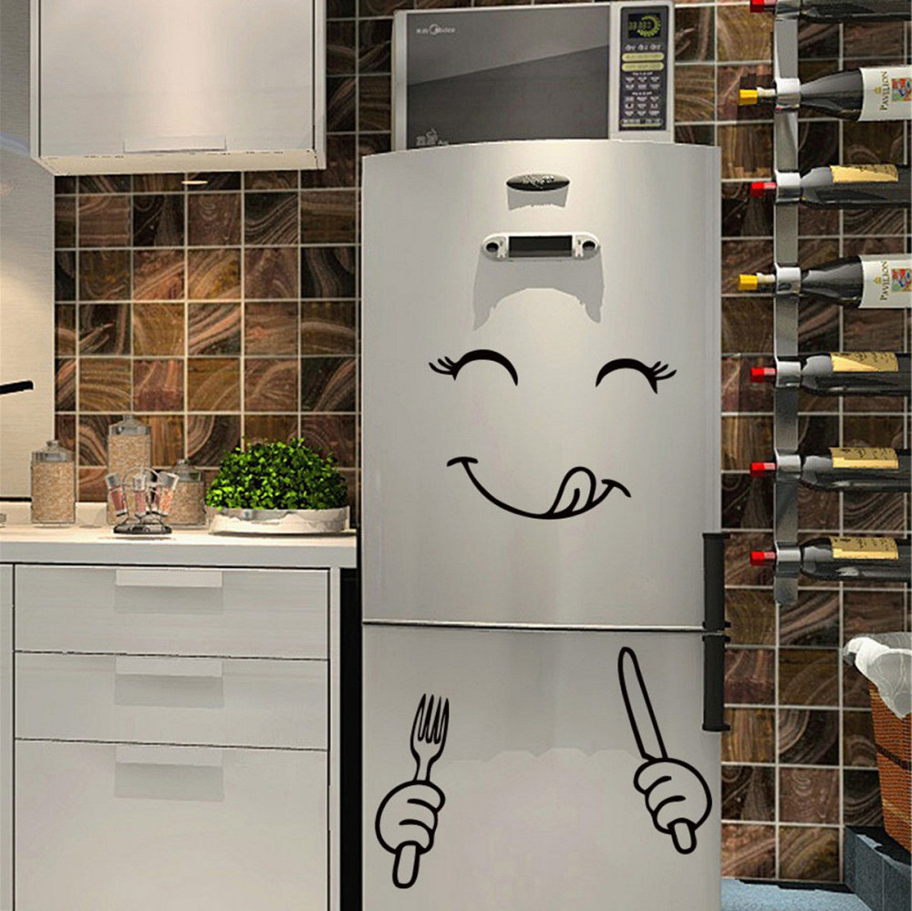 Наклейка на холодильник Смайлик 20 на 30 см черный Киев - изображение 9