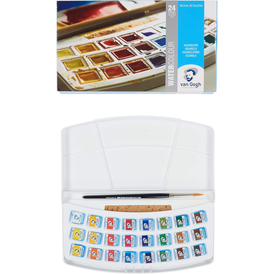 Набір акварельних фарб VAN GOGH 24 кювети пензель Київ