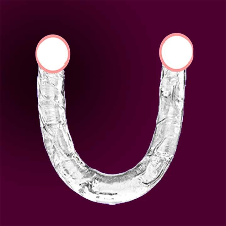 Двосторонній фалоімітатор "Double Dong" - 31,5*3,5 см - Прозорий Вінниця - фото 1