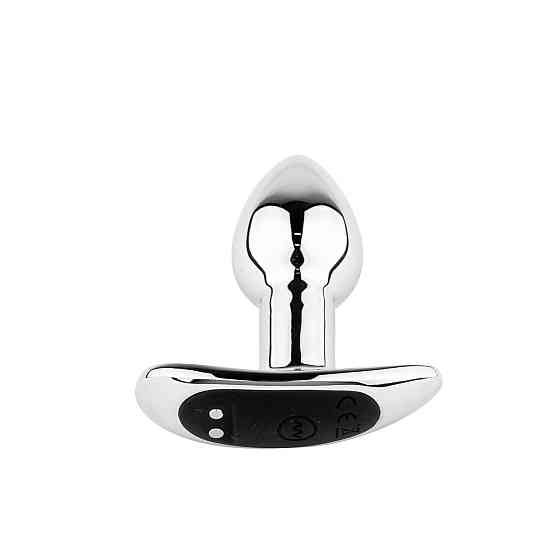 Металевий вібро-плаг Metal Butt Plug S Vibrator USB з дистанційним керуванням Sex Aura Київ
