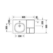 Раковина  Duravit Aurena meblowa 80,5x50,5 cm lewa biały półmat z powłoką HygieneGlaze Plus 238980AC00 - Napisz do nas i zyskaj Київ