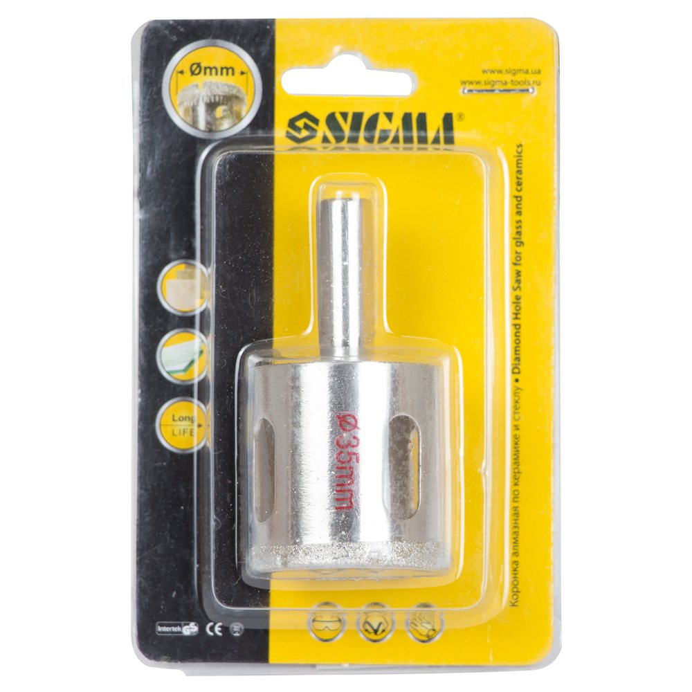 Sigma Коронка алмазная по керамике и стеклу Ø35мм SIGMA (1541351) Киев - изображение 2