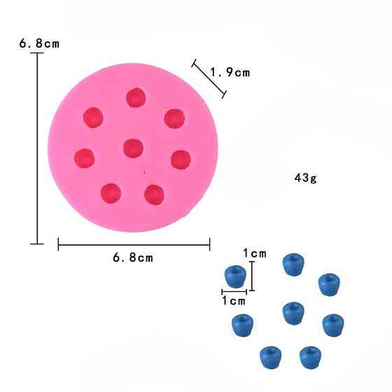 Молд силиконовый Голубика 68 мм розовый Киев