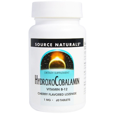 Вітамін Source Naturals Вітамін B12, 1 мг, Гідроксокобаламін, смак вишні, Hydroxocob (SN2654) Вінниця - фото 1
