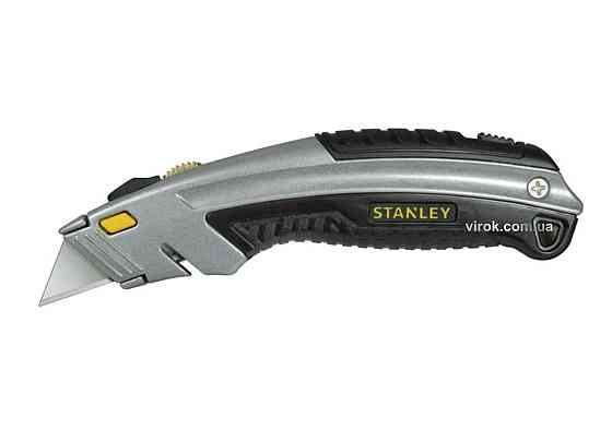 Ніж STANLEY : L= 180 мм. з висувним трапецевидним лезом, металевий корпус Одеса