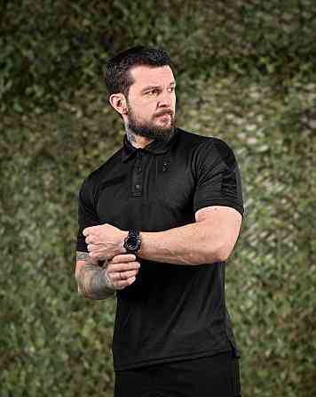 Тактическая футболка polo PATRIOT black ВР6347 Київ