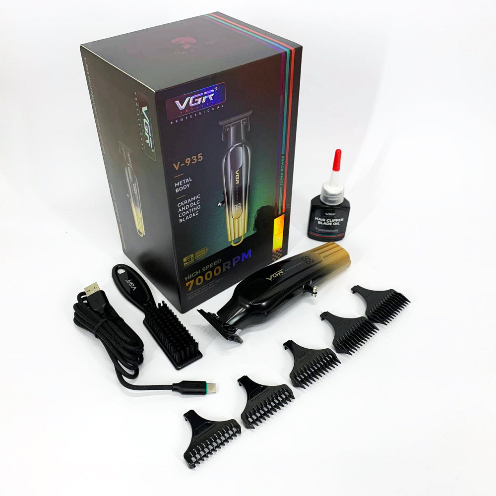 Машинка для стрижки с дополнительными насадками VGR V-935, Мужской триммер для окантовки VO-62 Львов - изображение 5