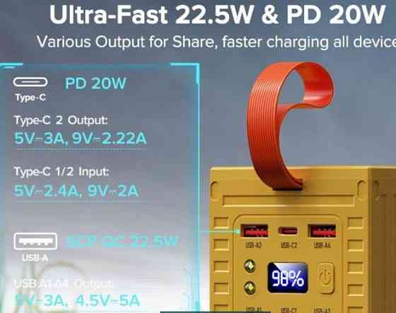 Павербанк Power Bank Qoovi 60 Ah. Київ