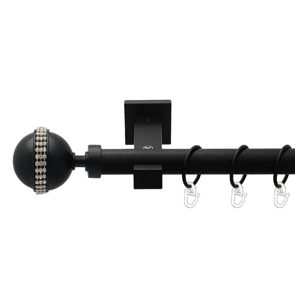 Карниз Orvit Авея металевий однорядний техно гладка труба кільце металеве Чорний Оксамит 25 мм 240 см (00-00025394) Львів - фото 1