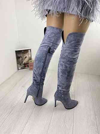 Nivelle Ботфорти жіночі NIVELLE сірі замша натуральна висота 50см каблук 10.5см обхват гомілки Коломыя