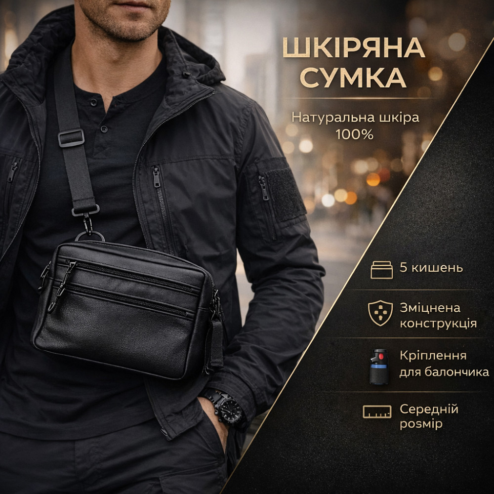 Сумка чоловіча планшет через плече, Чоловіча вулична сумка через плече, Поштова сумка-месенджер QD-27 Львів - фото 1