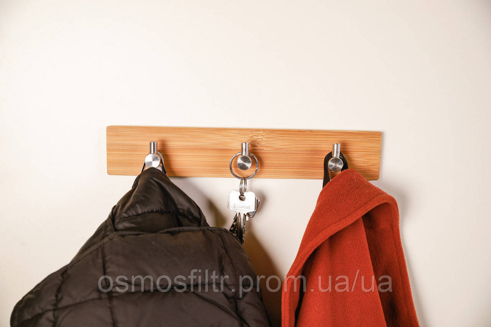 Планка Axentia Боня самоклеющаяся с 3 крючками 28х5х3см нерж бамбук (133846) Киев - изображение 9