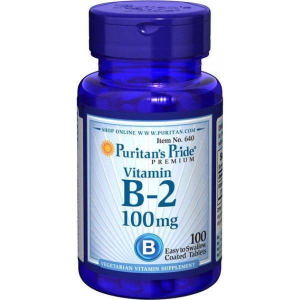 Вітамін В-2 Puritan's Pride Vitamin B-2 (Riboflavin) 100 mg 100 tabs Луцьк - фото 1