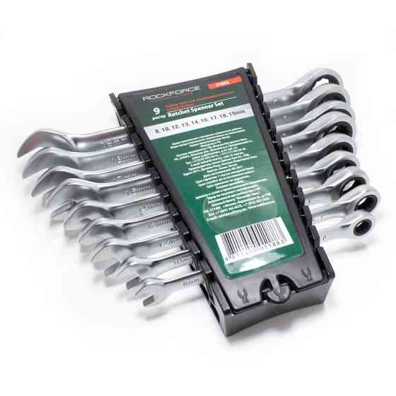 Набір ключів комбінованих з тріскачкою 9пр. (8,10,12,13,14,16,17,18,19мм) в пластиковому тримачі Одеса