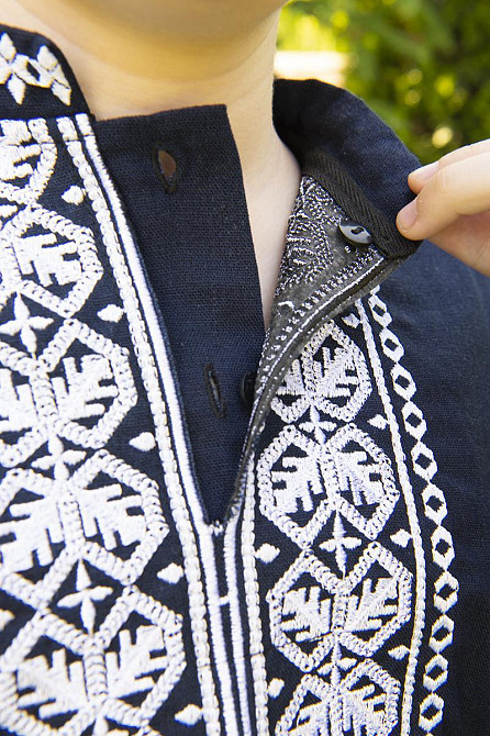 Вишиванка для хлопчика, темно-синя топ Київ - фото 3