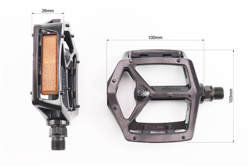 Педалі BMX 9/16" (111.5x102x22mm) алюмінієві, чорні VB-249DU Київ - фото 2