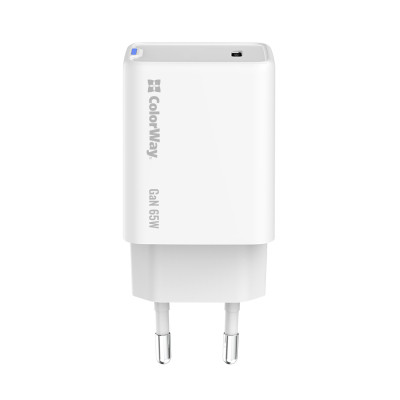 Зарядний пристрій ColorWay GaN Mini 65W PD Port PPS USB-C white (CW-CHS049PD-WT) Вінниця - фото 10