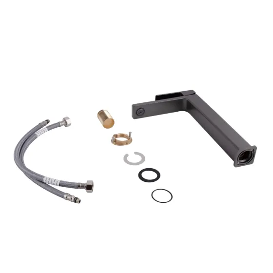 Змішувач для раковини високий Qtap Gemini QTGEM269GMB45680 Gunmetal Black PVD графіт Київ