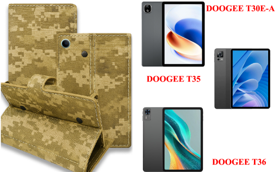 Книга-трансформер для планшета DOOGEE T30E-A, T35, T36, цвет Black Pixel Киев