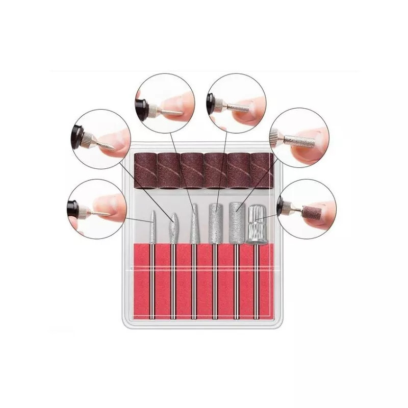 Фрейзер для маникюра в наборе 6 насадок розовый Киев - изображение 3