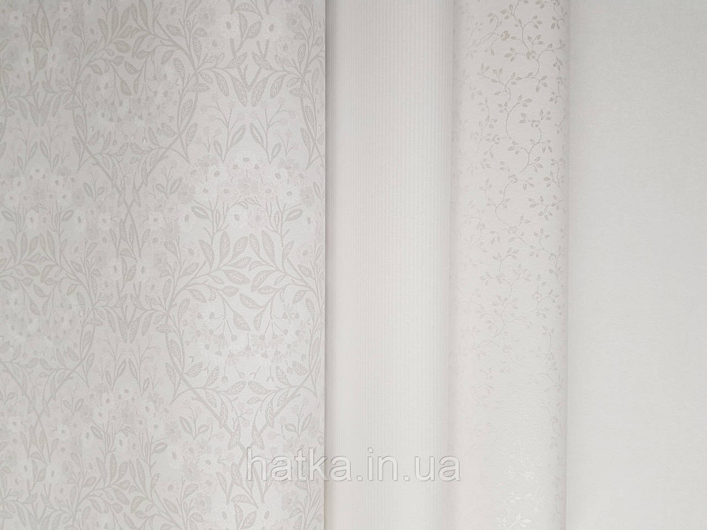 Шпалери флізелінові еко Rasch Sophia 0.53х10 рослинний принт квіти маленькі польові рожеві на біло сірому Київ - фото 2