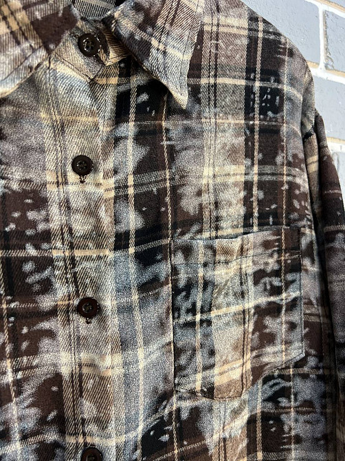 Сорочка жіноча A-N 2775 картата варена в клітинку оверсайз коттон one size, коричневий, one size Київ - фото 5