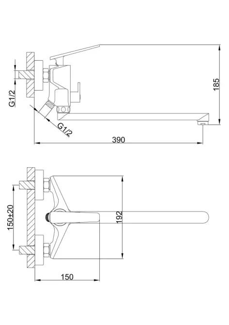 Змішувач для ванни з душовим гарнітуром Frap F2257 чорний/хром Київ - фото 10