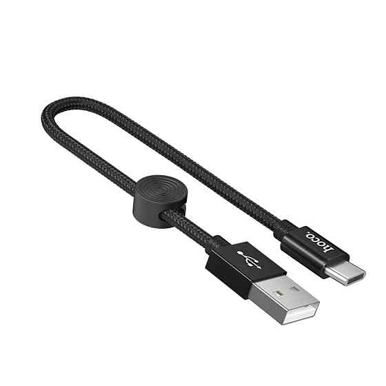 Кабель HOCO X35 USB to Type-C 3A, 0.25m, nylon, aluminum connectors, Black Київ