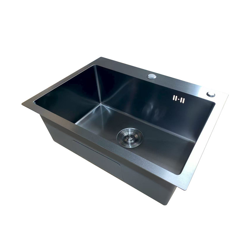 Кухонна мийка Mixxus MH5843 Micro Decor Black з нержавіючої сталі (3.0/0.8) чорного кольору MI8219 Харків - фото 2