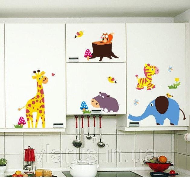 Настінна наклейка дитяча Звірята Київ - фото 1