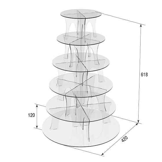 Подставка EKOSTAR под торты и для кенди бара на 6 ярусов Киев