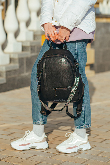 Трендовий жіночий шкіряний рюкзак на кожен день Міський рюкзак з натуральної шкіри для дівчат TidinBag Київ - фото 4