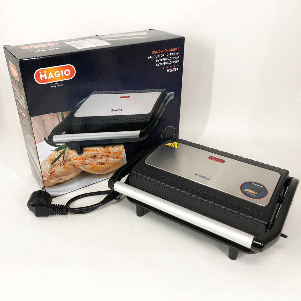Настільний гриль для гамбургерів електричний Magio, Електрогри для м'ясних страв Грильниця стейків EB-90 Львів - фото 2