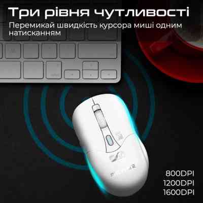 Мишка Promate Samo Wireless/Bluetooth White (samo.white) Вінниця